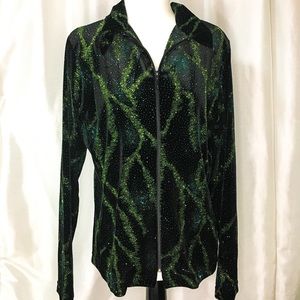 3 for $75!!! Hiroko sparkly velvet zipper jacket, size Medium.